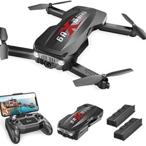 Holy Stone HS160 Pro Foldable Drone with 1080p HD WiFi Camera for Adults and Kids, Wide Angle FPV Live Video, App Control, Gesture Selfie, Tap Fly, Optical Flow, Altitude Hold and 2 Batteries