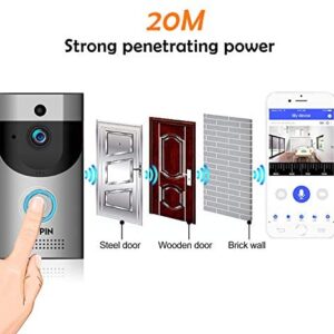 WiFi 720P Video Doorbell Camera,Waterproof IP65 Wireless Doorbell with Cloud Storage and Security Camera with Chime and Battery, Two-Way Talk, PIR Motion Detection, Night Vision