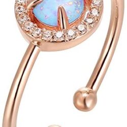 PAVOI 14K Gold Plated Cute Opal Ring, Adjustable | Gold Rings for Women