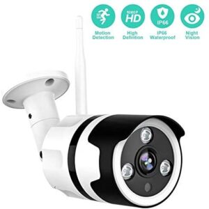 Outdoor Camera – 1080P Security Camera Outdoor, IP66 Waterproof, 2-Way Audio Home Security Camera, Outdoor Camera Wireless with Motion Detection Night Vision, Cloud Storage/TF Card Work with Alexa
