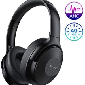 Mpow Active Noise Cancelling Headphones, H17 New Bluetooth Headphones Over Ear with 40H Playtime, Built-in Mic, Quick Charge, Wired/Wireless Headset for Travel, Online Class, Home Office, TV