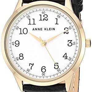 Anne Klein Women’s Easy to Read Leather Strap Watch, AK/3560