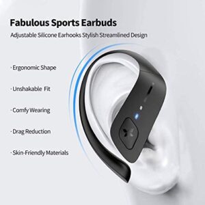 Axloie Sport Wireless Earbuds, [Upgraded] Bluetooth 5.0 Headphones True Wireless Premium Deep Bass IPX7 Waterproof 35H Playtime in-Ear TWS Stereo Earphones with Charging Case for Running Workout Gym