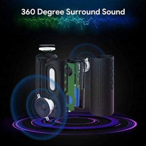 Bluetooth Speaker, Zamkol Waterproof Bluetooth Speakers Portable Wireless, 24W Enhanced X-Bass & 360 Degree Sound, 15 Hours Play Time, TWS, IPX6 Portable Speaker for Home, Travel, Party (Black)