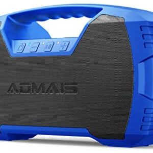 AOMAIS GO Bluetooth Speakers,Waterproof Portable Indoor/Outdoor 30W Wireless Stereo Pairing Booming Bass Speaker,30-Hour Playtime with 8800mAh Power Bank,Durable for Home Party,Camping(Blue)