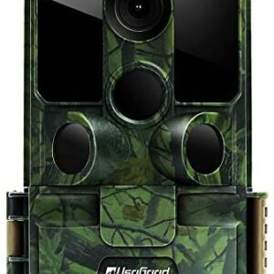 Usogood Trail Camera 20MP 1080P Game Camera with Night Vision Motion Activated Waterproof 2.4” LCD Screen for Outdoor Wildlife Monitoring, Garden, Home Security Surveillance
