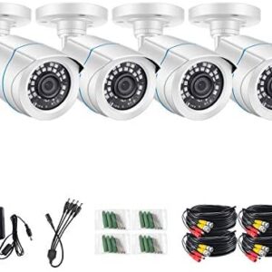 ZOSI 4 Pack FHD 1080p 2MP Security Bullet Cameras (Hybrid 4-in-1 HD-CVI/TVI/AHD/960H Analog CVBS),1920TVL Day Night Weatherproof  CCTV Camera Indoor/Outdoor, Night Vision Up to 80FT