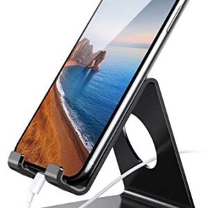 Lamicall Cell Phone Stand, Phone Dock : Cradle, Holder, Stand Compatible with Switch, All Android Smartphone, Phone 11 Pro Xs Xs Max Xr X 8 7 6 6s Plus 5 5s 5c Charging, Accessories Desk – Black