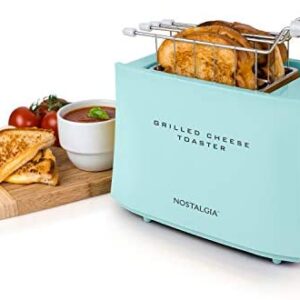 Nostalgia TCS2AQ Grilled Cheese Easy-Clean Toaster Baskets and Adjustable Toasting Dial, Aqua