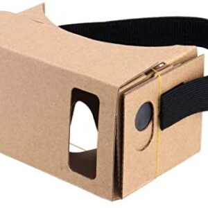 Google Cardboard,Virtual Real Store 3D VR Headsets DIY Virtual Reality Box Glasses with Clear Optical Lens and Comfortable Head Strap for All 4-6 Inch Smartphones(Starter DIY, 1 Pack)