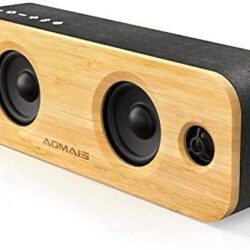 AOMAIS Life Bluetooth Speakers, 30W Loud Home Party Wireless Speaker, 2 Woofer & 2 Tweeters for Super Bass Stereo Sound, 100 Ft Bluetooth V5.0 and 12-Hour Playtime Subwoofer [ Imitation Bamboo Panel ]