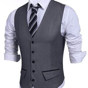 COOFANDY Men’s Business Suit Vest,Slim Fit Skinny Wedding Waistcoat