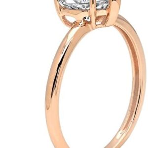 Clara Pucci 2.10 ct Brilliant Heart Cut CZ Designer Solitaire Ring in Solid 14k Rose Gold