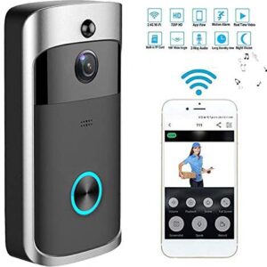 Alician Wireless WiFi DoorBell Smart Video Phone Door Visual Ring Intercom Secure Camera Silver