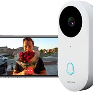 DophiGo 960P Wi-Fi Enabled Smart Video Camera Wireless Doorbell Button Chime (1 Base)