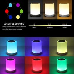 BEIGE Bluetooth Speaker Night Lights, Portable Wireless Bluetooth Speakers, Touch Discoloration Light,Outdoor Speakers Bluetooth,Best Gifts for Girl,Boy,Baby