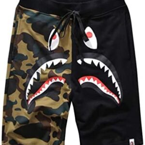 UOREHM Bape Ape Camo Shark Teenage Adult Sports Shorts Men Women Fashion Joggers Pants