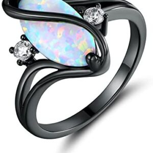 Barzel Rose Gold & White Gold Plated Created Ruby, White Fire Opal & Cubic Zirconia Accents Ring