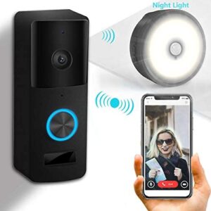 Yiroka Video Doorbell, 720P HD Security Camera with Two-Way Talk &Video, Real-Time Response, No Monthly Fees, Secure Local Storage, Free Night Light (005-BLACK)