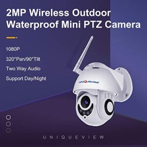 PTZ WiFi IP Camera 1080P HD H.265/H.264 Wireless Waterproof CCTV Security Dome Camera with 4mm F1.2 CS Lens 355° Pan/ 90° Tilt, IR-Cut Night Vision, Motion Detection, Two Way Audio