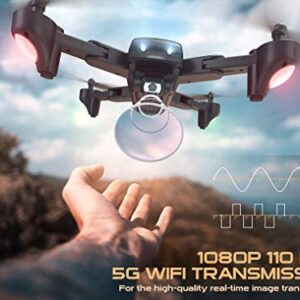 SNAPTAIN SP500 Foldable GPS FPV Drone with 1080P HD Camera Live Video for Beginners, RC Quadcopter with GPS Return Home, Follow Me, Gesture Control, Circle Fly, Auto Hover & 5G WiFi Transmission