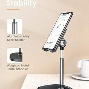 Cell Phone Stand,Angle Height Adjustable LISEN Cell Phone Stand For Desk,Thick Case Friendly Phone Holder Stand For Desk, Compatible with All Mobile Phones