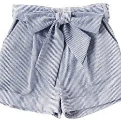 SweatyRocks Women’s Casual Elastic Waist Striped Summer Beach Shorts with Pockets