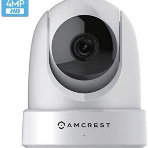 Amcrest 4MP UltraHD Indoor WiFi Camera, Security IP Camera with Pan/Tilt, Two-Way Audio, Night Vision, Remote Viewing, Dual-Band 5ghz/2.4ghz, 4-Megapixel @~20FPS, Wide 120° FOV, IP4M-1051W (White)