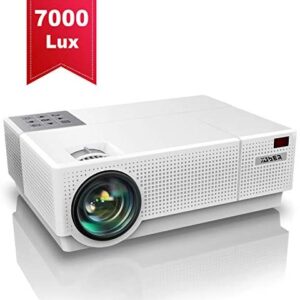 Projector, YABER Native 1920x 1080P Projector 7000 Lux Upgrade Full HD Video Projector, ±45° 4D Keystone Correction Support 4K, LCD LED Home Theater Projector Compatible with Phone,PC,TV Box,PS4