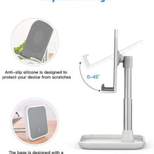 Cell Phone Stand, Height Angle Adjustable Phone Stand,Deep Dream Desktop Sturdy Aluminum Metal Phone Holder,Compatible with iPhone/iPad/Kindle/Mobile Phone/Tablet,4-13in