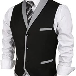 COOFANDY Men’s Suit Vest Slim Fit Business Wedding Vests Dress Waistcoat