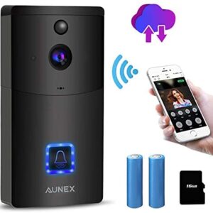 AUNEX Video Wireless Doorbell, Black