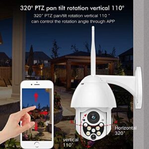 SDETER Outdoor PTZ WiFi Security Camera, 1080P Pan Tilt Zoom 4.1X Surveillance CCTV IP Weatherproof Camera with Two Way Audio Night Vision Motion Detection