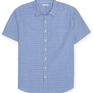 Amazon Essentials Men’s Big & Tall Short-Sleeve Plaid Shirt fit by DXL