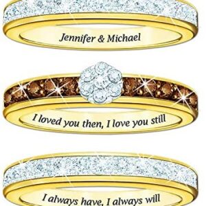 The Danbury Mint I Love You Always Personalized Mocha Diamond Ring Set #4792-007