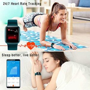 Blackview Smart Watch for Android Phones and iOS Phones, All-Day Activity Tracker with Heart Rate Sleep Monitor, 1.3″ Full Touch Screen, 5ATM Waterproof Pedometer, Smartwatch for Men Women