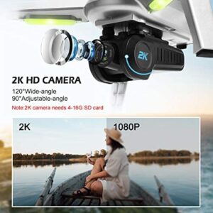 40mins(20+20) Long Flight Time Drone for Adults,JJRC X5 Drone with 2K FHD Camera Live Video, 5G WiFi FPV GPS Return Home Quadcopter with Brushless Motor, Follow Me, Long Control Range (Gray)