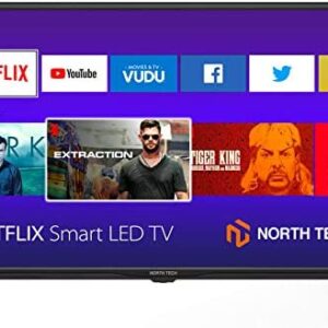 NT North Tech 32” LED HD Smart TV – Screencast Streaming Android, REC Function, CCD Aspect Ratio:16:9, Response time: 8ms, Resolution: 720P – Wi-Fi | HDMI, Ethernet, USB, Optical (2020)