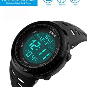 Digital Sports Watch Water Resistant Outdoor Easy Read Military Back Light Black Big Face Men’s 1167