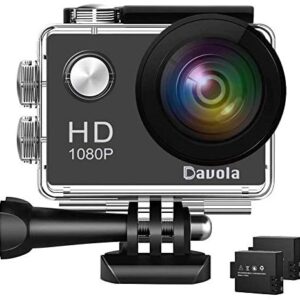 Action Camera Davola 1080P WiFi Sports Camera 12MP Underwater Waterproof Camera with Wide-Angle Lens and Mounting Accessory Kits