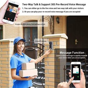 Doorbell Camera Video Doorbell Waterproof/1080P HD/32GB Micro SD Card/Night Vision/Two-Way Audio/160°Wide Angel/PIR Motion Detection for iOS & Android AWOW J1