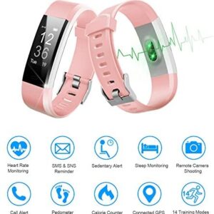 LETSCOM Fitness Tracker HR, Activity Tracker Watch with Heart Rate Monitor, Waterproof Smart Fitness Band with Step Counter, Calorie Counter, Pedometer Watch for Women and Men