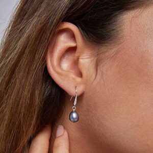 Freshwater Pearl Earrings Dangle Drop Sterling Silver Earrings Diamond Accented Fine Jewelry for Women
