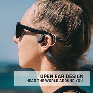 AfterShokz Aeropex Open-Ear Wireless Bone Conduction Headphones with Sport Belt, Cosmic Black, 2.3