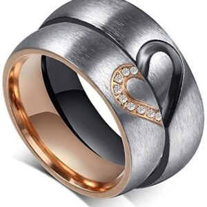 Aegean Jewelry Titanium Couple Fashion Wedding Band Ring We are a Perfect Match Love Style with a Gift Box and a Free Small Gift