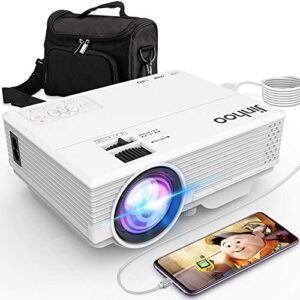 Latest Technology to Phone Projector, Mini Video Projector with 4500 LUX, Synchronize Smartphone Screen, 1080P Supported, Compatible with TV Stick, HDMI, USB, VGA, AV [with Projector Case]