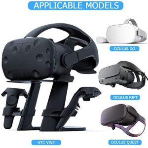 Delamu VR Stand Compatible with Oculus Quest/Rift S/HTC Vive, VR Headset Stand, VR Headset and Controllers Holder