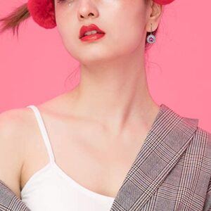 DOLIKE Round Pink Earrings Hoops Pendant Dangle for Women Fashionable