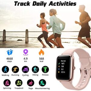Fitpolo Fitness Tracker, Smart Watch Step Trackers with Heart Rate Monitor, IP68 Waterproof 1.3 Inch Color Touch Screen Activity Tracker wth Sleep Monitoring, Calorie Counter, Pedometer for Men Women