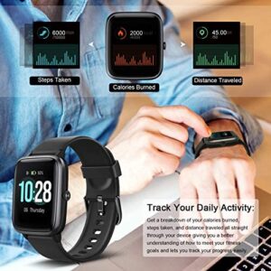 Letsfit Smart Watch, Fitness Tracker with Heart Rate Monitor, Activity Tracker with 1.3″ Touch Screen, IP68 Waterproof Pedometer Smartwatch with Sleep Monitor, Step Counter for Women and Men